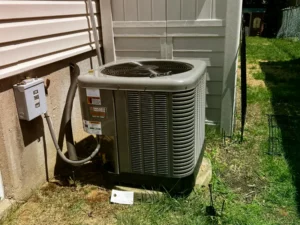 a newly installed hvac unit in a houses yard levittown pa